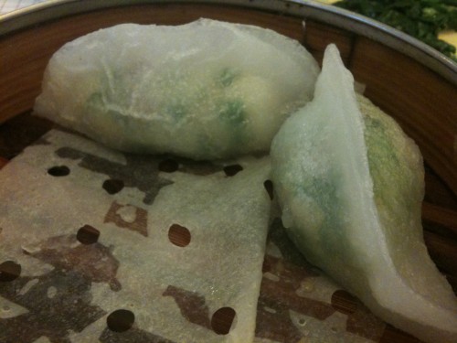 Asian Pearl - steamed pea sprout dumplings