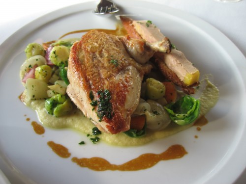 Roasted Chicken with fennel puree and fois gras toast