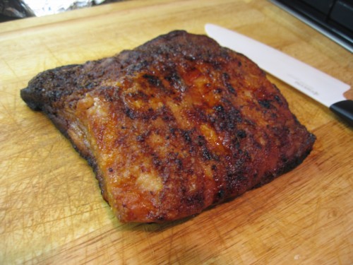 the cooked pork