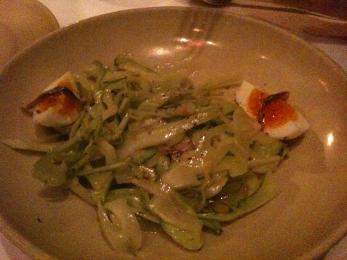La Tercera Farm puntarelle with anchovy, garlic, and egg