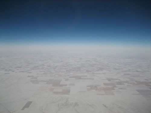 Aerial photograph of rural grid and the horizon