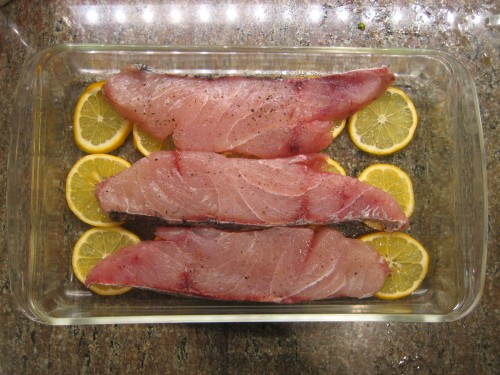 a layer of fish